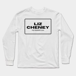 Liz Cheney for President - round rec black Long Sleeve T-Shirt
